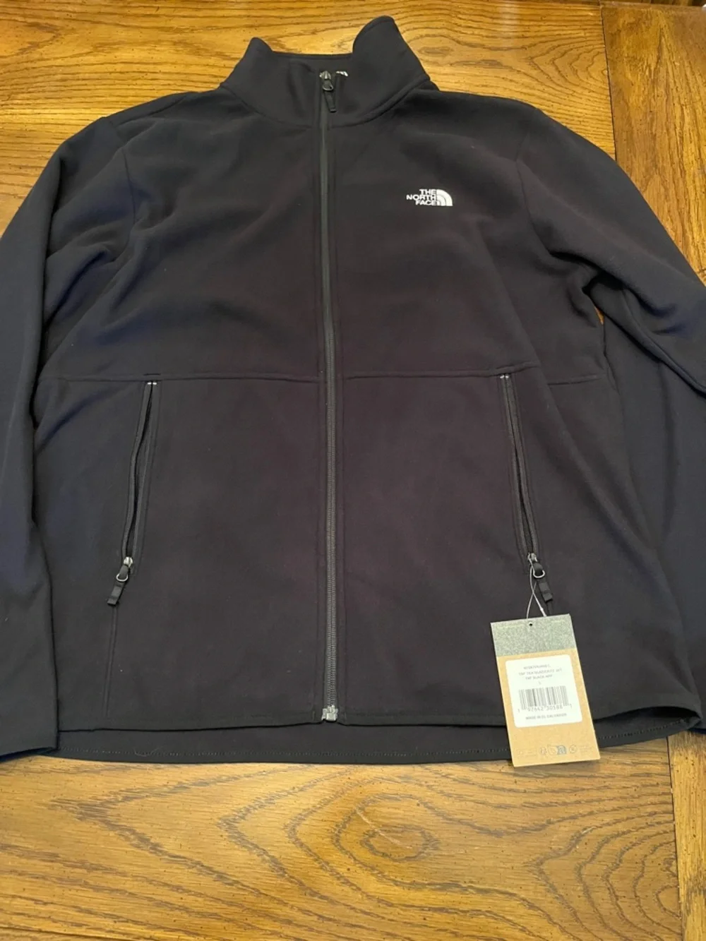 The North Face TKA Glacier Full-Zip Fleece Jacket in TNF Black, size large, NWT